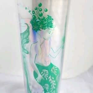 Starbucks Mermaid Siren Logo 24oz Reusable Cold Cup Coffee/Green Mermaid Tumbler